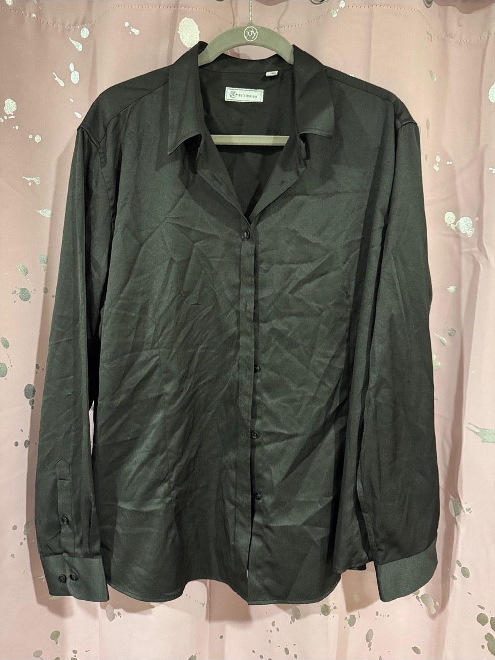 Black Button-Up Long Sleeve Blouse - Classic Women's Top